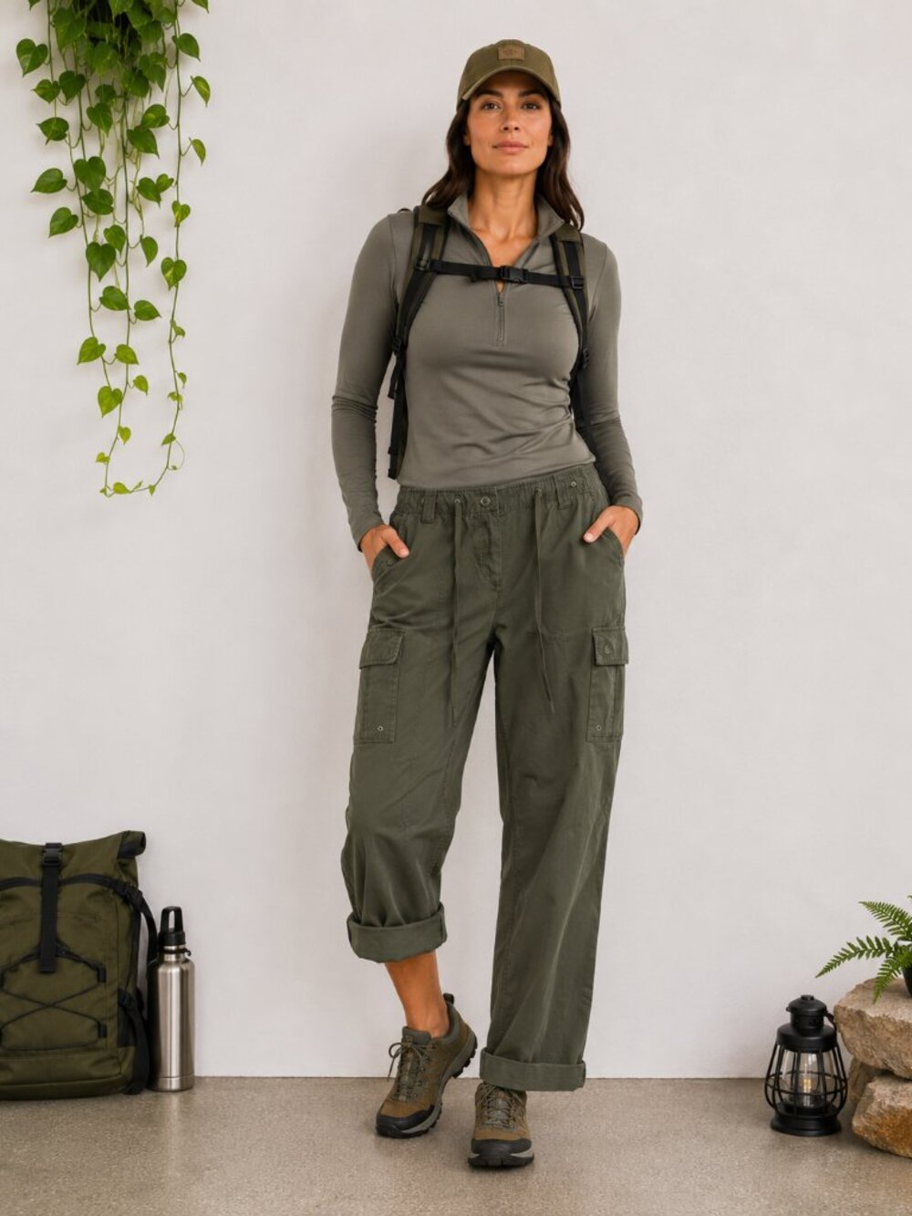 Nike ACG Womens Deep Creek Cargo Pants Size 8 Gray Straight Leg Outdoors Hike - Picture 11 of 11